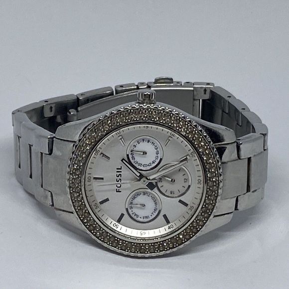 Fossil Stella ES2860 Womens Stainless Steel Analog White Dial Quartz Watch XR775 - Picture 7 of 12